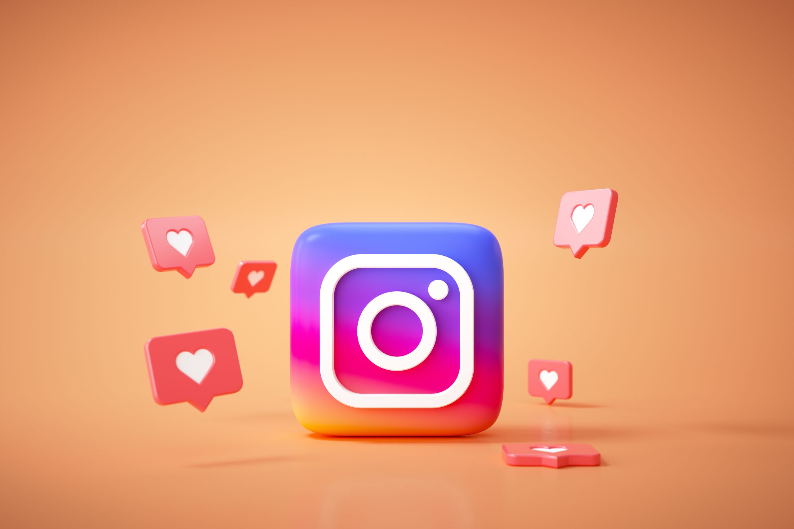 399474064_Editorial_Use_Only3D Instagram application logo background. Instagram social media platform. for social media marketing