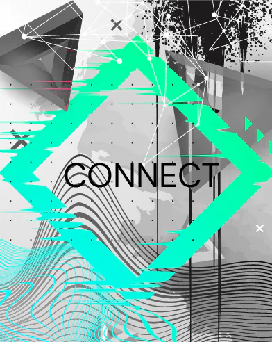 A poster with the words "connect" on it for corporate events management.