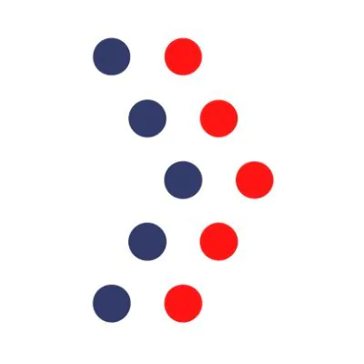 A red and blue dots Marketing Agency in Geneva.